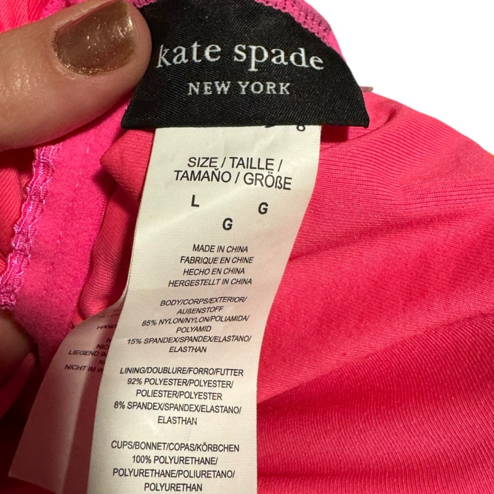 Kate Spade Colorblock Belted One-piece Pink & Orange L NWT - Picture 5 of 6
